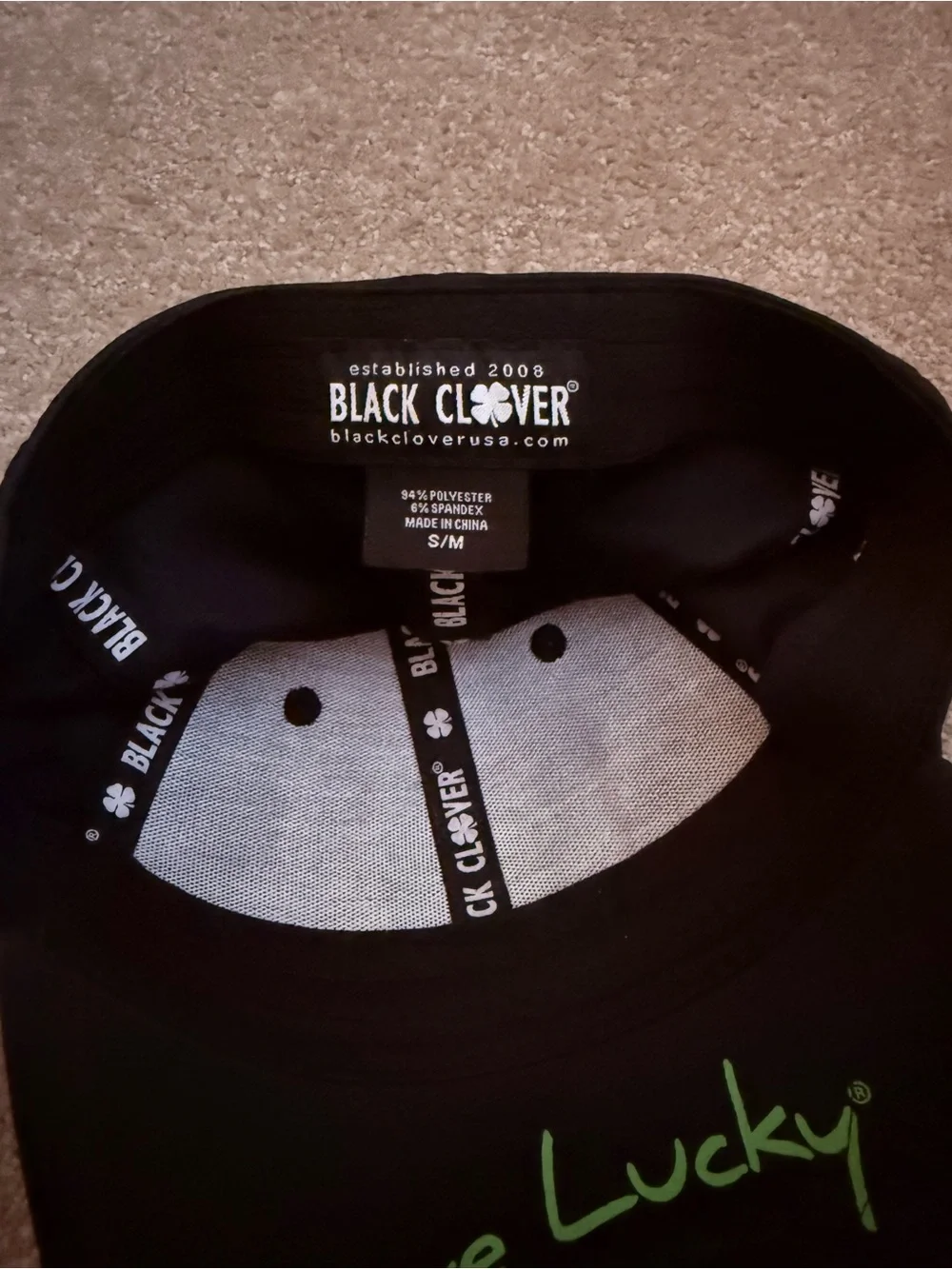 Black Clover Live Lucky Black Cap Hat Never Used S/M Unisex Logo Quality Classic